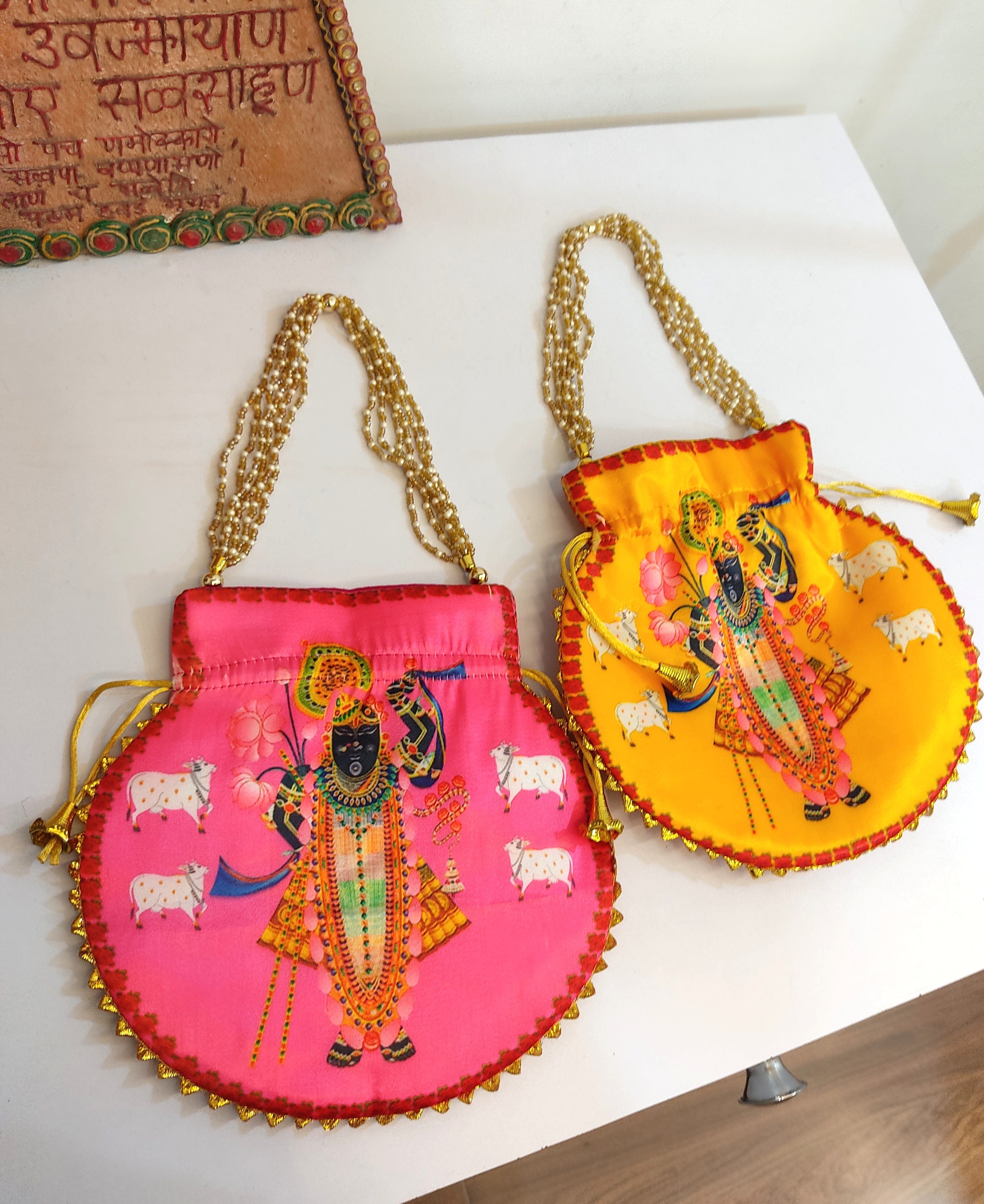LAMANSH Shreenath ji 🙏 potli bags for janmashthami giveaways Shrinat