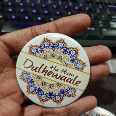20 Rs each on buying 200+ qty / WhatsApp at 8619550223 wedding badges LAMANSH® Dulhewaale Badges Brooches for Wedding Guests / Wedding Badges for groom side Guests