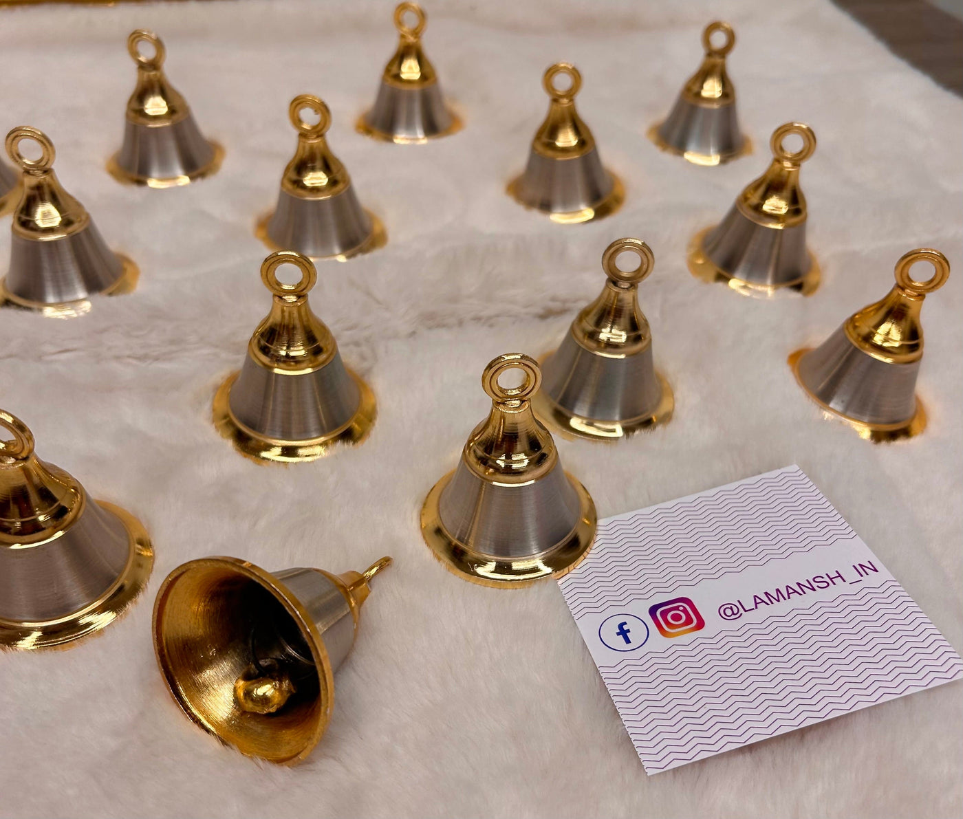 35 Rs each on buying 🏷in bulk | Call 📞 at 8619550223 bells for couple welcome LAMANSH® Silver Golden Plated Bells 🔔 for welcoming couple's in wedding | German silver Gift Bells 🔔 for wedding guests