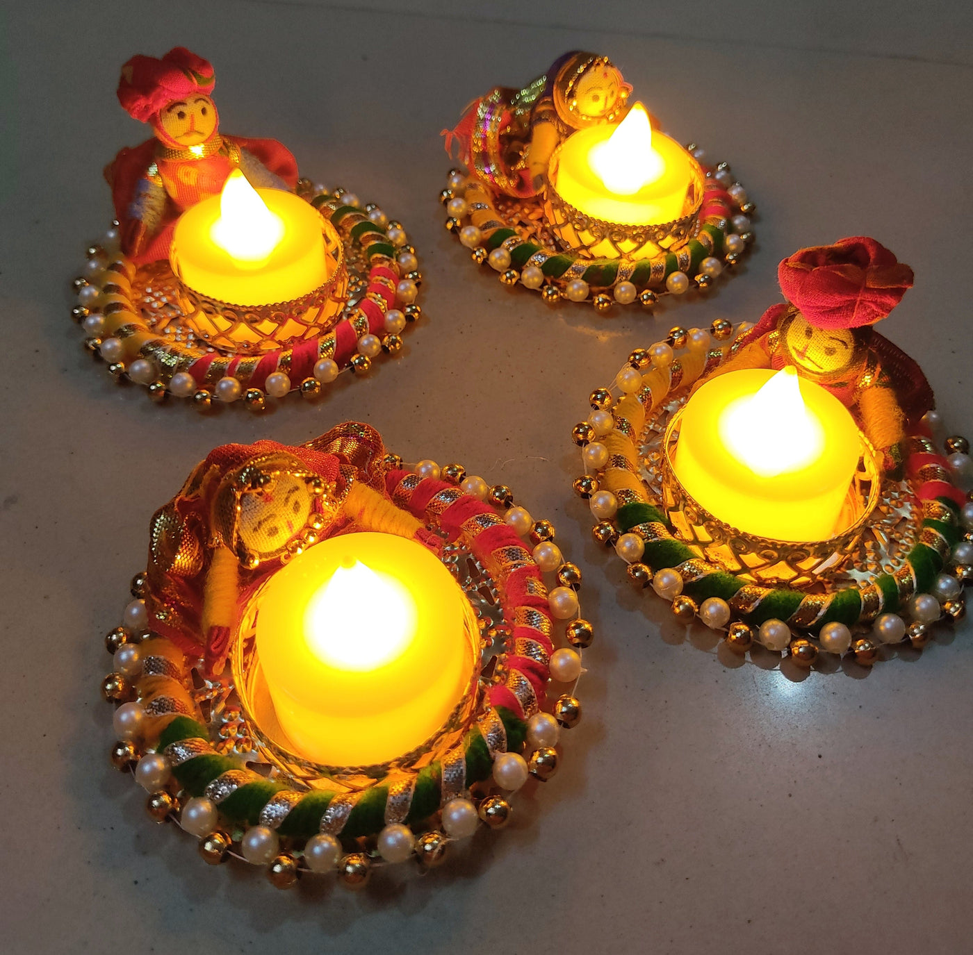 80 Rs per pair on buying 🏷️50+ pairs Candle Holders LAMANSH® Raja Rani Puppets Tealight Candle holder stand ( NEW ) for Diwali and Home Decoration / Rajasthani Dolls Candle holders for Festival ✨ giveaways (candles are included)
