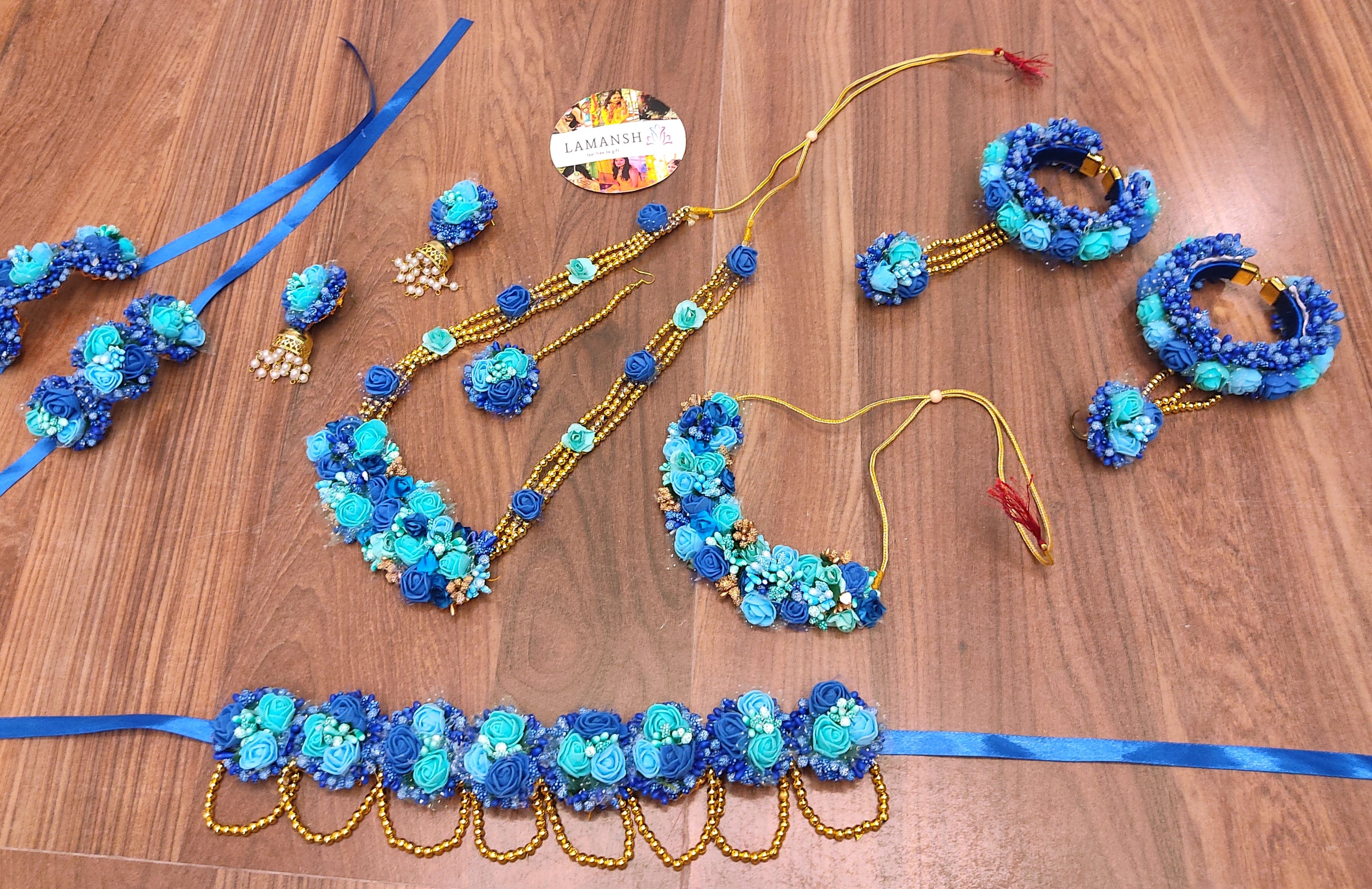 LAMANSH® Godbharai Floral 🌺 Jewellery Set for Haldi Best for