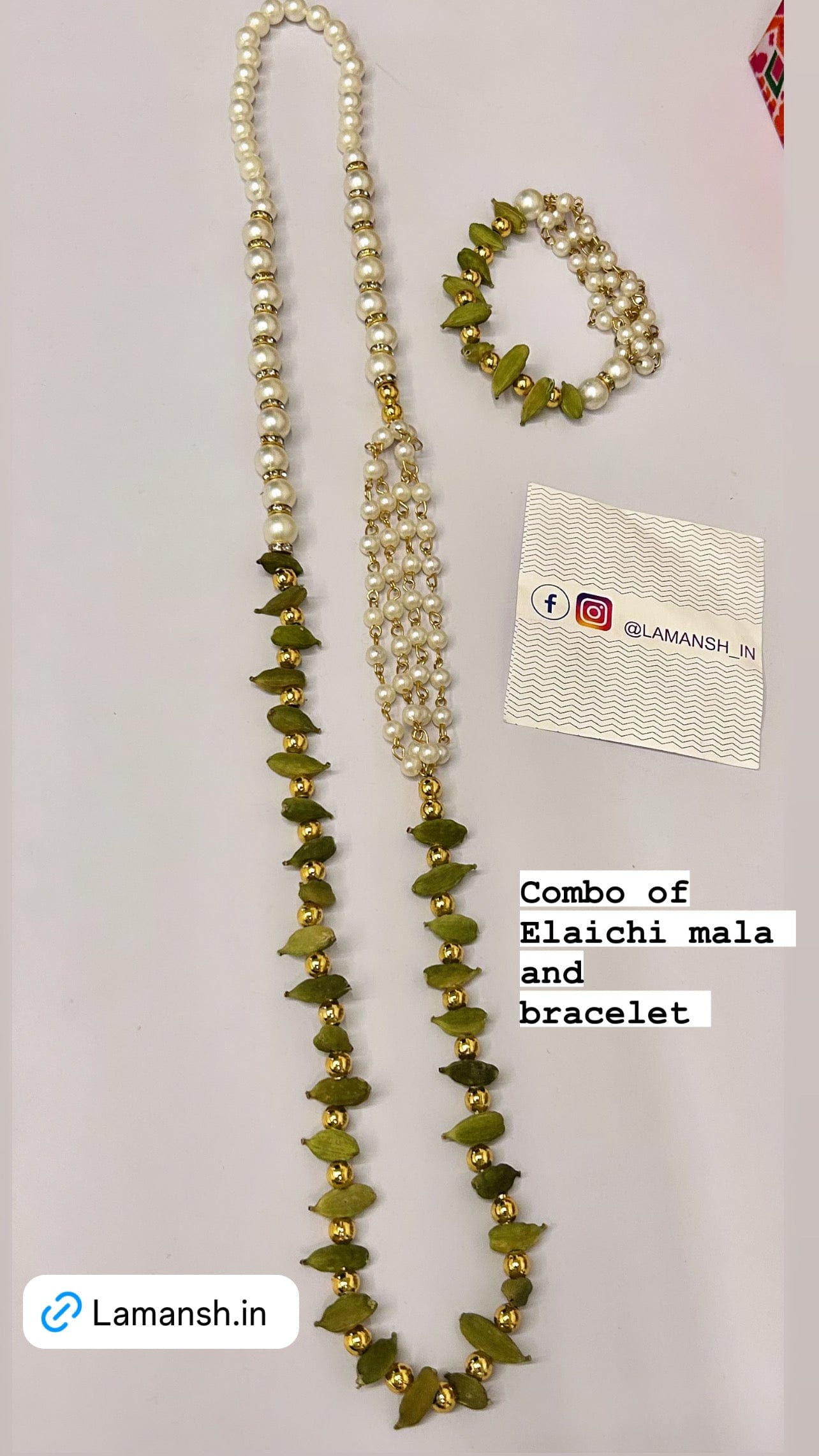 Lamansh Barati Swagat mala LAMANSH® Combo of Fresh Elaichi Mala & Bracelet for Guests Barati Welcome
