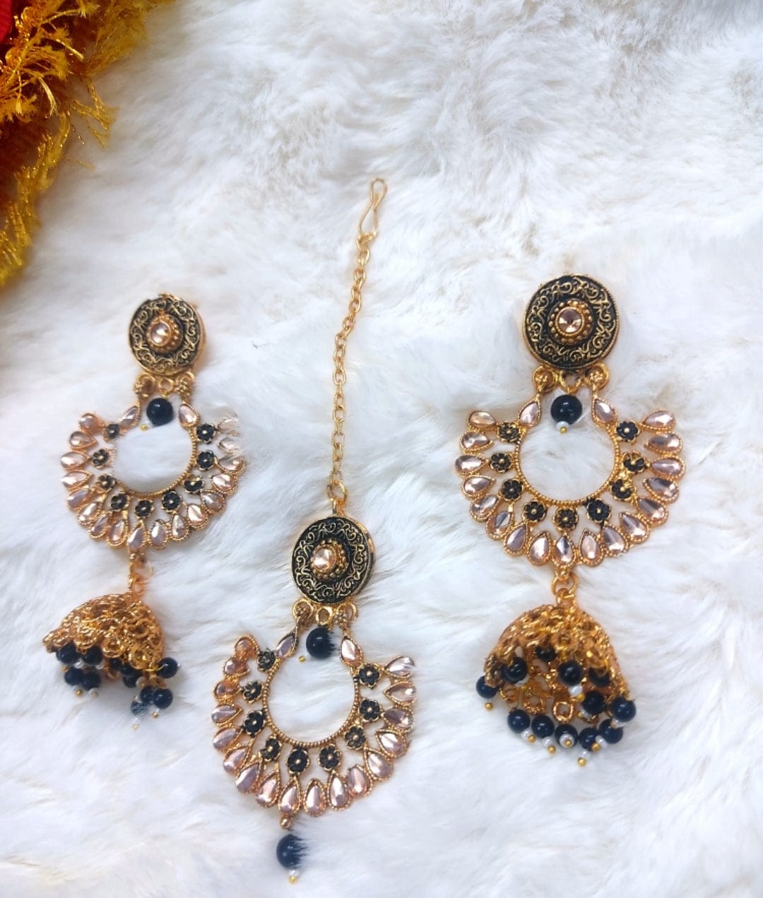 Kundan Chandbali ✨ Jhumka Teeka Set Indian Wedding Jewelry