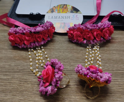 LAMANSH Floral 🌺 Giveaways LAMANSH Artificial Pink Fabric Flowers Hathphools for Giveaways in Haldi & Mehendi ceremony
