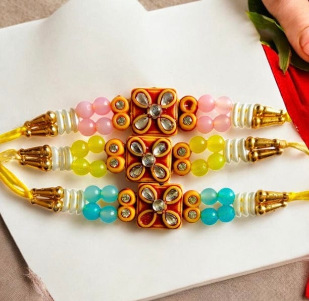 Traditional Rakhi's for Rakshabandhan Multicolor beads design Pack of 36 pcs