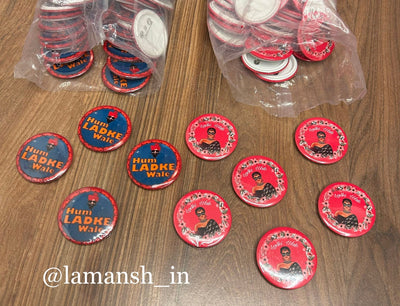 LAMANSH wedding badges LAMANSH Pack of 50 LADKEWALE / LADKIWALE badges for guests barati in weddings 🔥
