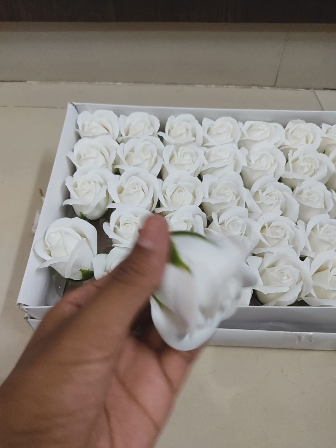 Big White Plastic Rose Flowers for Art & Craft | Jewellery Making | Box of 50 pcs
