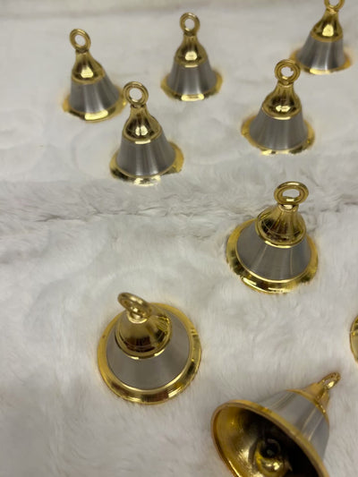 LAMANSH® Silver Golden Plated Bells 🔔 for welcoming couple's in wedding | German silver Gift Bells 🔔 for wedding guests