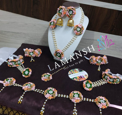 LAMANSH® Gorgeous Floral 🌺 Jewellery Set for Haldi / Best for Baby Shower