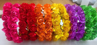 Lamansh Bangles Set Random colors / Artificial flowers / Haldi ,Wedding,Engagement Lamansh™ Pack of 5 pair Floral Bangles for Engagement / Haldi / Floral Accessories set