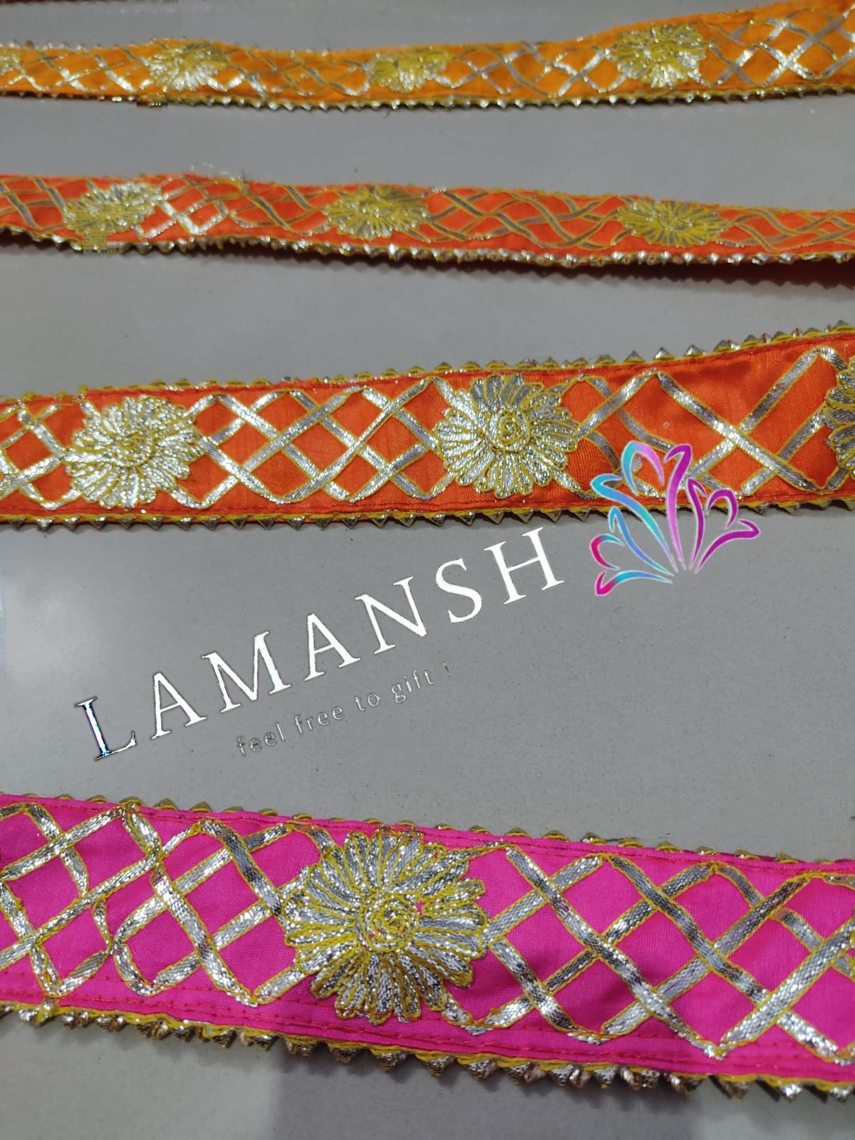 Lamansh Barati Swagat mala Asorted Colours / Fabric / 10 LAMANSH® Pack of 10 Fabric Designer Barati Swagat Mala / Dupatta / Stole For Wedding Guest Entry