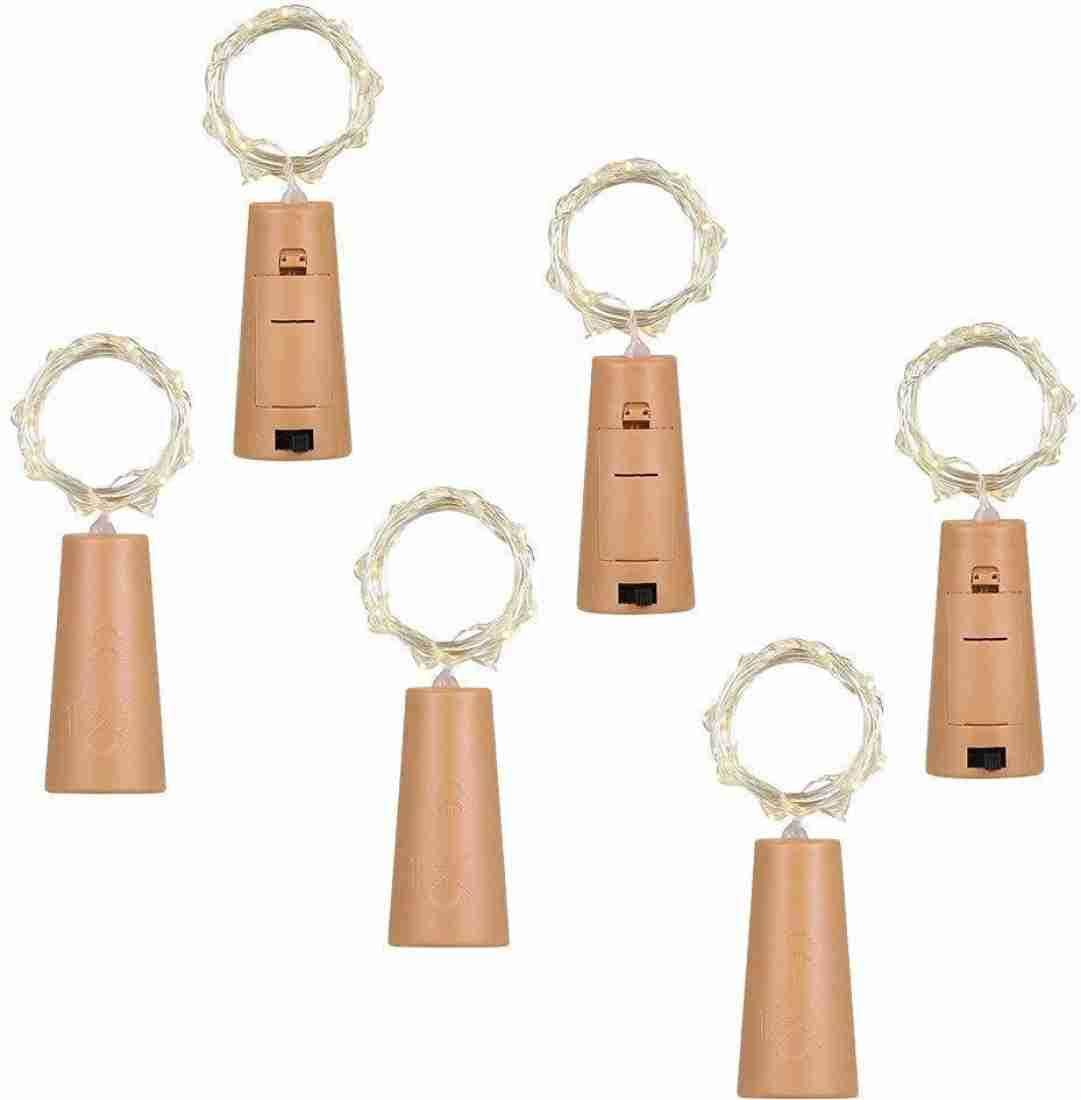LAMANSH Bottle Cork Light LAMANSH® Bottle Lights with Cork, 20 LED Battery Operated String Lights, Warm White Decorative Fairy Lights, Mini Copper Wire Lights for Bedroom Decor, Christmas Party Wedding Decorations