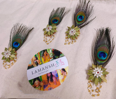 LAMANSH elaichi brooches LAMANSH® Real Elaichi Cardamom Brooches with Mor Pankh 🦚 for Guests welcome in Wedding & other events / Brooches for Jain Weddings & Milni functions