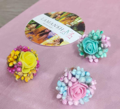 LAMANSH Floral 🌺 Giveaways Mix-color / Set of 30 Rings 💍 LAMANSH® Artificial Flower 💍Ring's / Bridesmaid Giveaways ( Set of 30 ) set