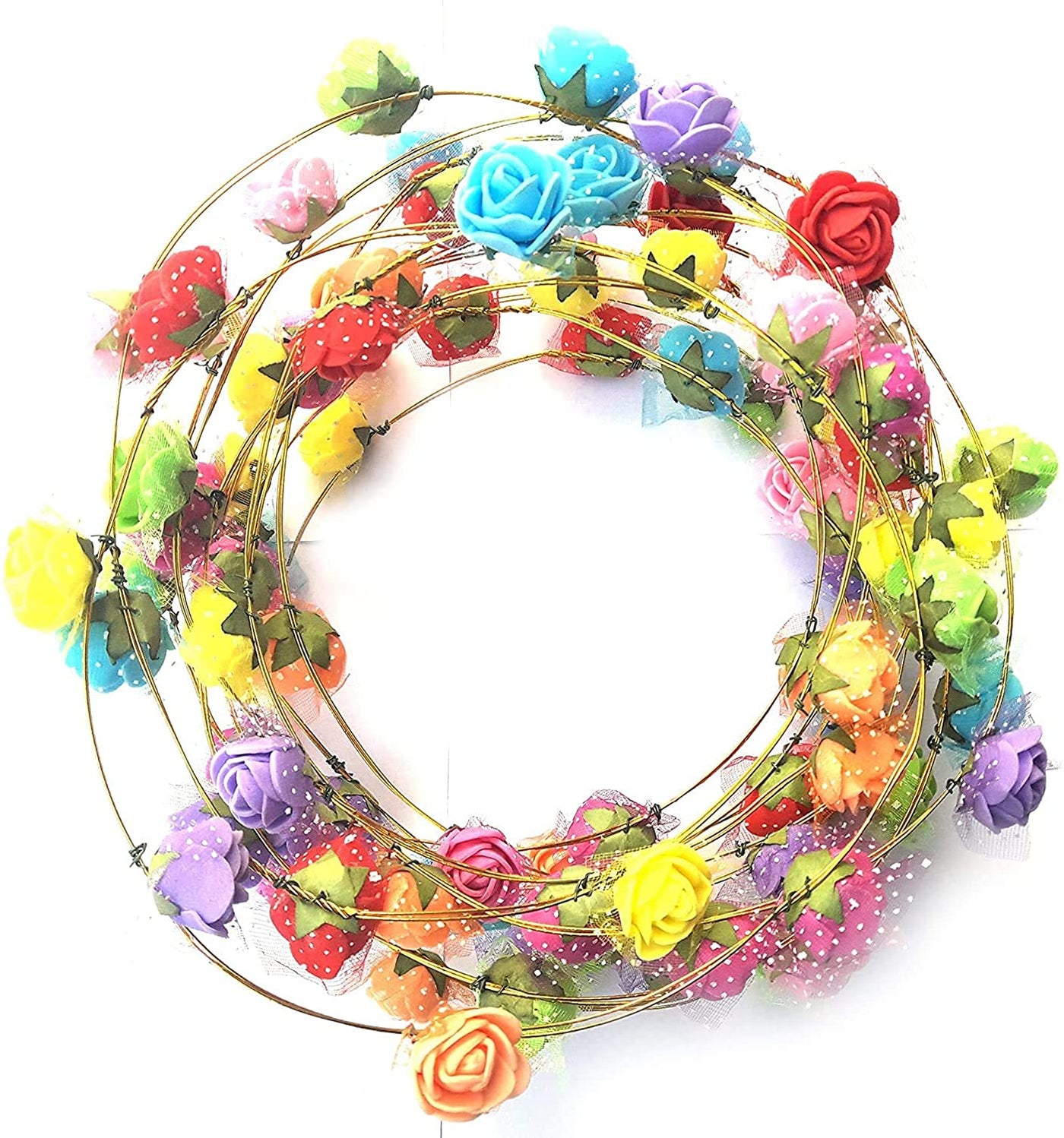 LAMANSH Floral 🌺 Giveaways Multi colour / 12 Floral Tiara LAMANSH® Floral Tiara Crown Set for Giveaways /Haldi & Mehendi Favors for Bridesmaid ( Set of 12 )