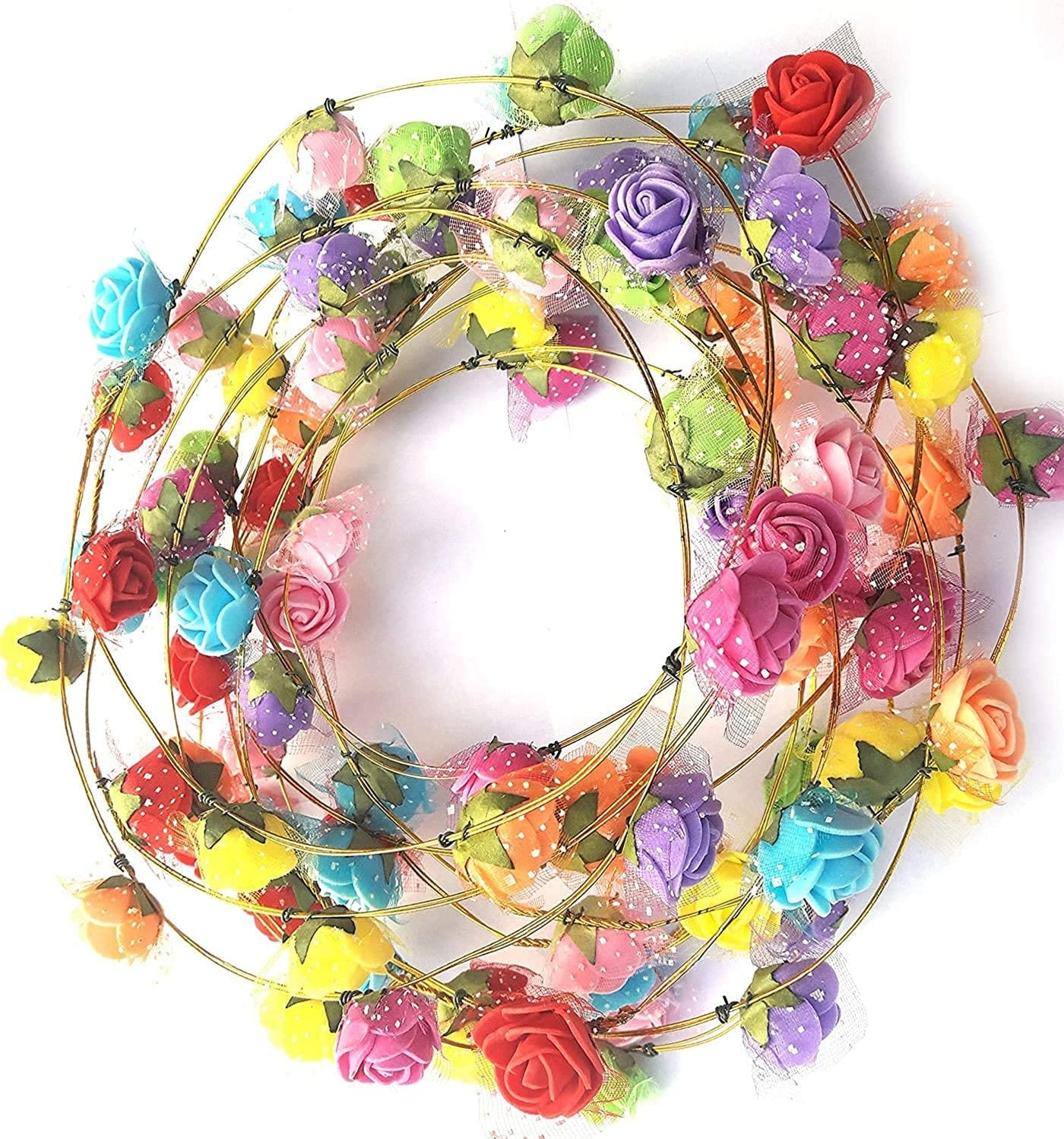 LAMANSH Floral 🌺 Giveaways Multi colour / 12 Floral Tiara LAMANSH® Floral Tiara Crown Set for Giveaways /Haldi & Mehendi Favors for Bridesmaid ( Set of 12 )