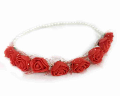 LAMANSH Floral 🌺 Giveaways Red / 10 Floral Tiara LAMANSH® Pack of 10 Floral Tiara Crown Set for Giveaways & Bridesmaid / Flower Tiara For Mehendi Favors for Bridesmaid ( Set of 10 ) Floral🌺set