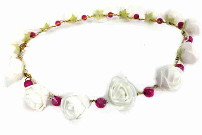 LAMANSH Floral 🌺 Giveaways White-Pink / 10 Floral Tiara LAMANSH® Pack of 10 Floral Tiara Crown Set for Giveaways & Bridesmaid / Flower Tiara For Mehendi Favors for Bridesmaid ( Set of 10 ) Floral🌺set