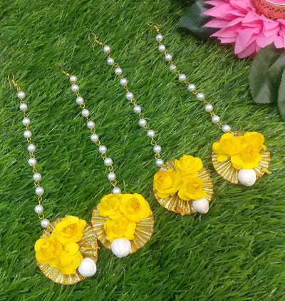 LAMANSH Floral 🌺 Giveaways Yellow / Set of 20 Maangtika's LAMANSH® Artificial Flower Maangtika's / Bridesmaid Giveaways ( Set of 20 ) set