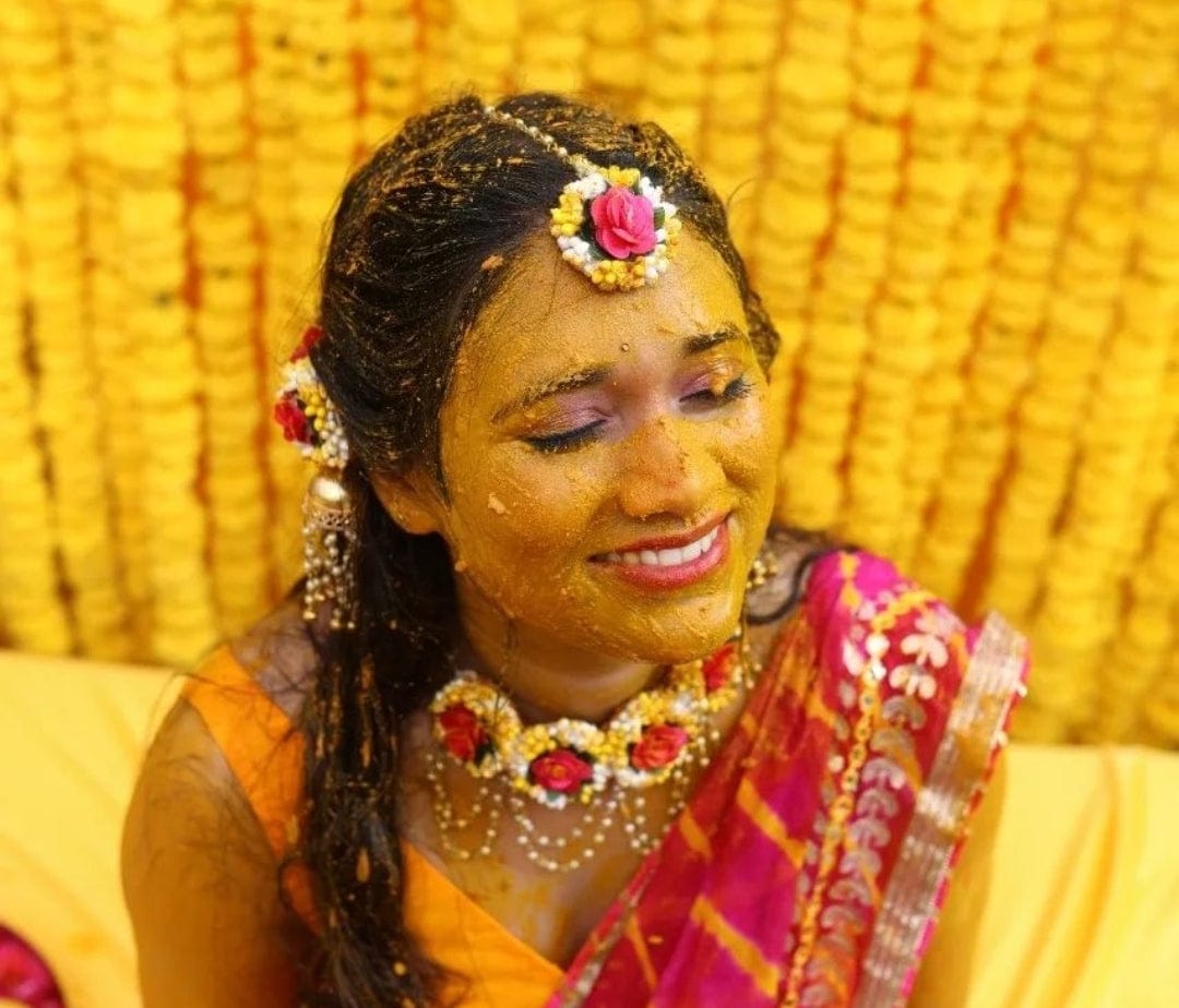 Haldi ceremony deals jewellery for bride