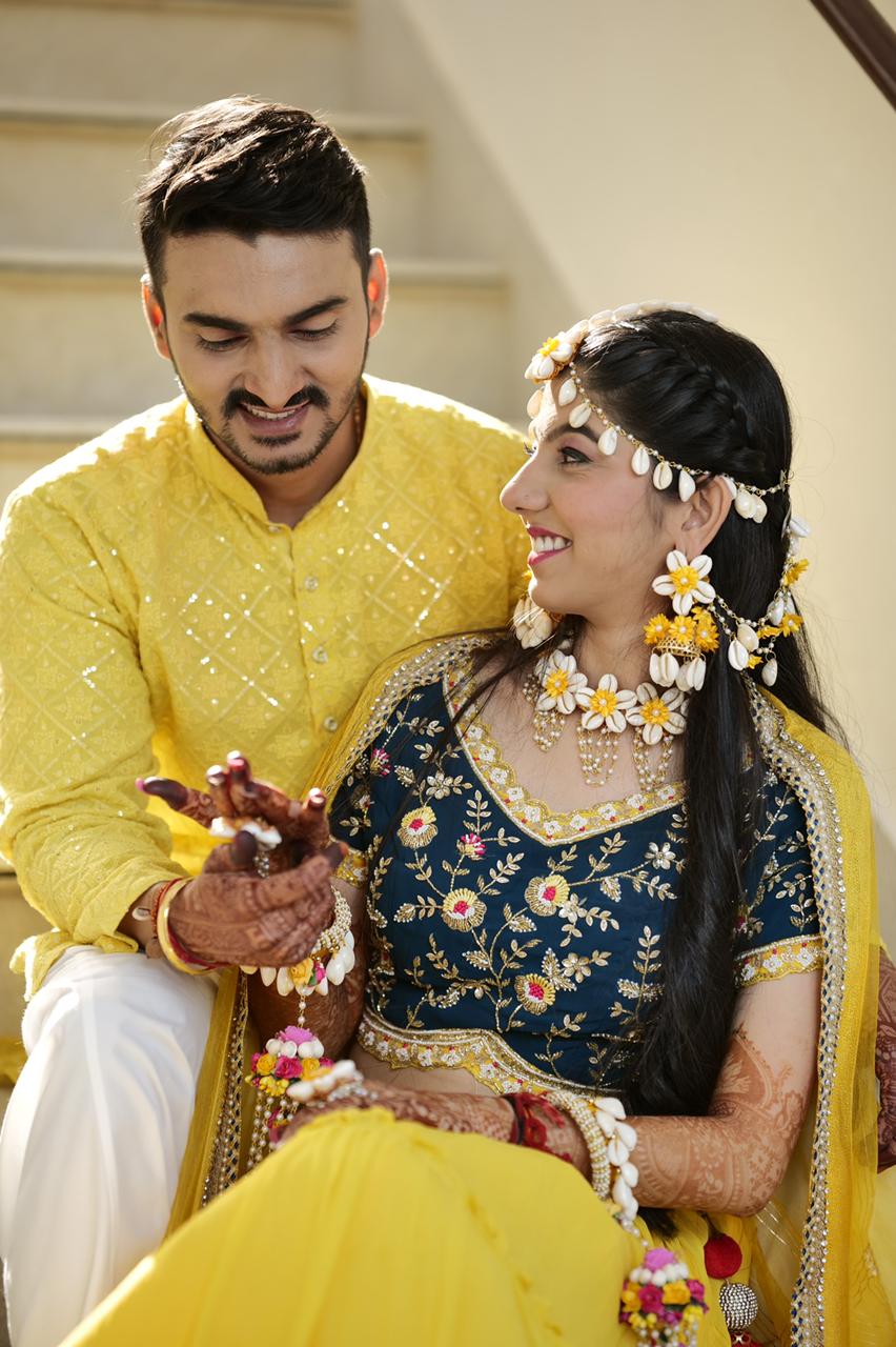 LAMANSH® Shells 🐚 Floral Jewellery Set 🌺🌻🌹🌷 Haldi Set – Lamansh