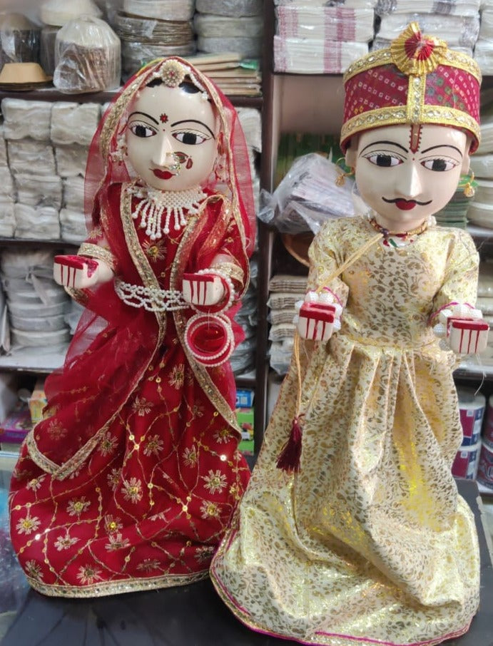LAMANSH ( 15 inch Height ) Wooden Isar Gangaur Idols Gangaur Pooja / H –  Lamansh