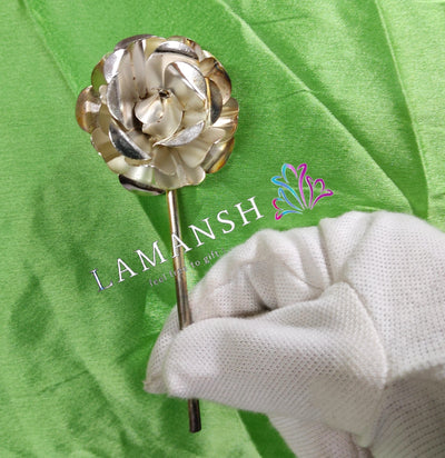 LAMANSH Metal Flowers LAMANSH Pack of 12 Metal Alloy Silver Plated Lotus Flowers for Ashtothram Puja and Occasions / German silver gift 🎁 products