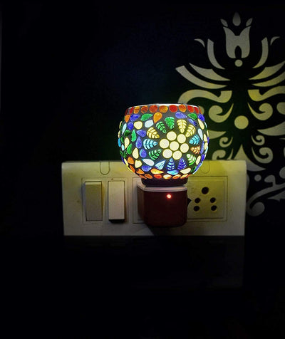 LAMANSH Multicolor / Standard / 1 LAMANSH® Kapoor Dani Electrical Camphor Diffuser. Glass Kapoor Dani & Essential Oil Diffuser with On Off Switch to Toggle Between Burner & Lamp