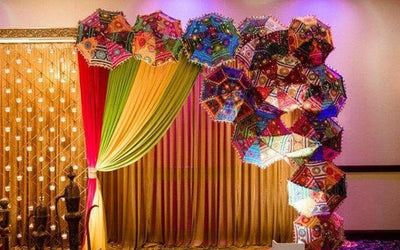 LAMANSH rajasthani umbrella Multicolor / Cotton / 75 LAMANSH® Pack of 75 Rajasthani Embroidered Umbrella | at Rs 140 each