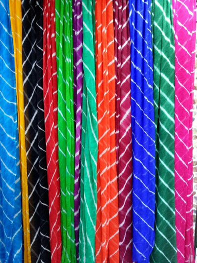Lamansh return gifts Assorted colours LAMANSH® Pack of 10 Colorful Lehariya Dupatta (2.25 metre)
