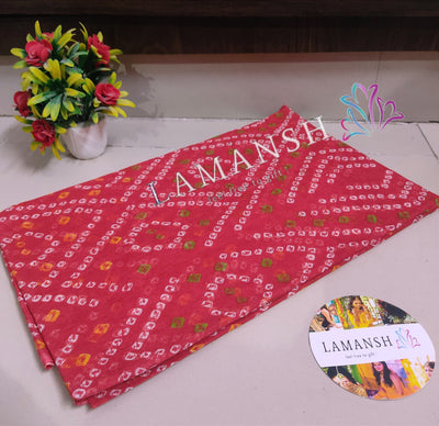 Lamansh Safa cloth LAMANSH® Red Chunri Safa Cloth for Barati's & Guests Welcome | Safa Kapda for Tying Turban's in Rajasthani , Mewari & Indian Weddings