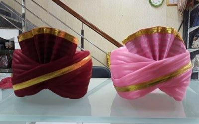 LAMANSH safa pagdi Pack of 20 LAMANSH Pack of 20 ( 10 Pink + 10 Red ) Readymade Safa Pagdi Turban for Guests Barati