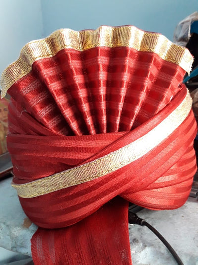 LAMANSH safa pagdi Pack of 20 LAMANSH Pack of 20 Red Readymade Safa Pagdi Turban for Guests Barati