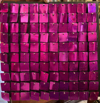 LAMANSH sequin event decor Hot Pink LAMANSH Hot Pink Pack of 32 Sheets  (1 ft * 1 ft each sheet) Decorative Wall Panels, Mirror Pink Sequin Panels, Backdrop Sequin Wall for Event Decor Wedding Anniversary Birthday Party Decorations