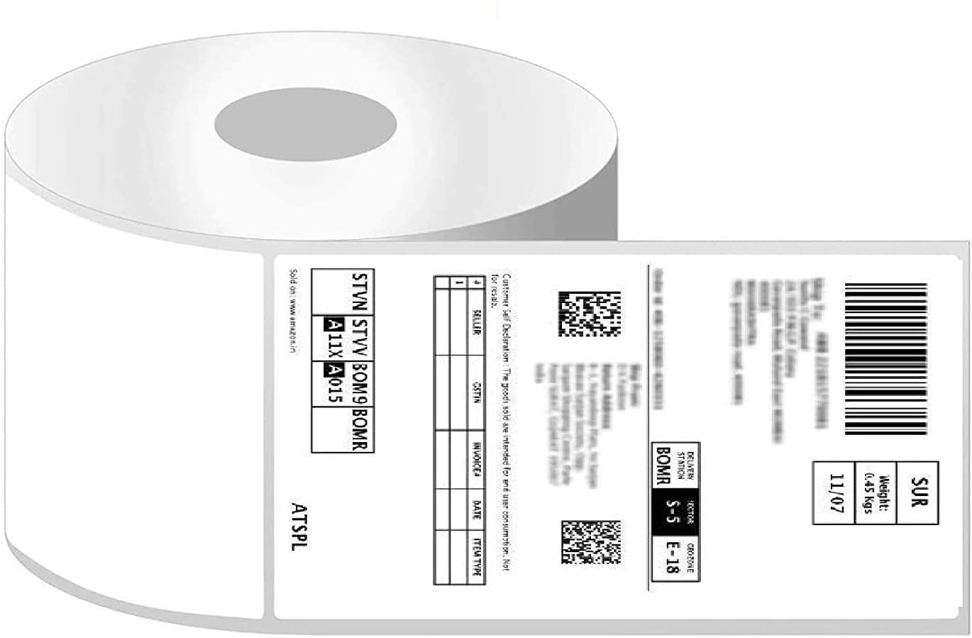 LAMANSH Thermal Roll White / Paper / 4"*6" (100*150) LAMANSH®  4" x 6" Direct Thermal Shipping Label Rolls Address Stickers for Ecommerce Shipment Compatible with TSC, Zebra & Rollo Label Printers (400 Labels; Pack of 1)