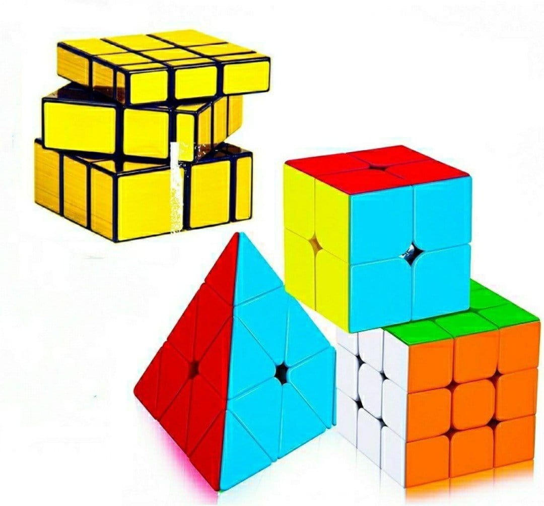LAMANSH® Speed Cube 2x2 3x3 Pyraminx Triangle Mirror Cube Combo