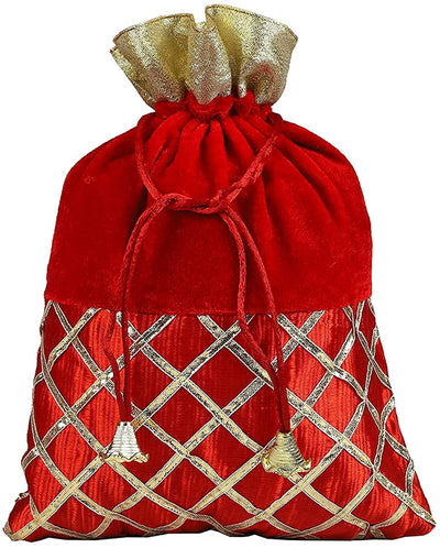 LAMANSH ® Women's Potli Bag Pack of 25 LAMANSH Pack of 25 (4*6 inch) Women's Potli Bag For gifting / Royal Velvet Potli Batwa Bag Bridal Purse Women handbag Shagun Pouch Return Gifts