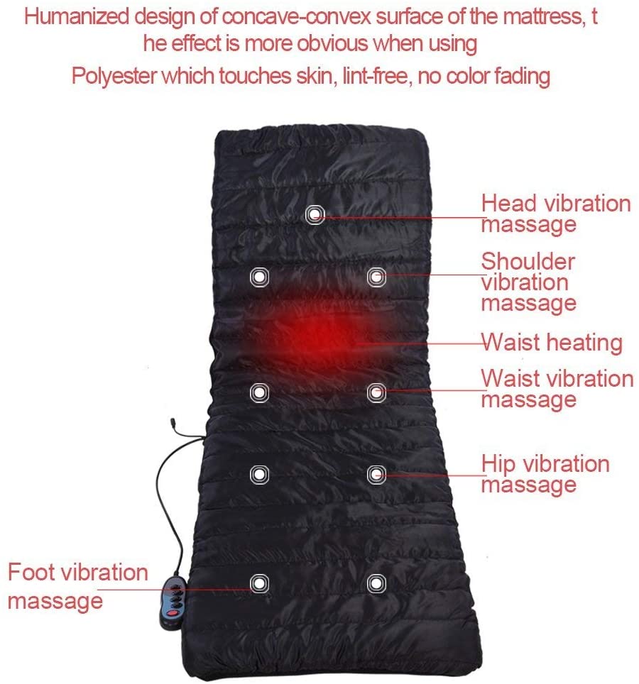 LAMANSH Massage Mattress Electric Full Body Massager Heating Mat, 9 He   Lamansh