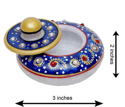New Jaipur Handicraft Kumkum box Multicolor / Standard / Marble New Jaipur Handicraft Kumkum Box / Marble Dabbi / Sindoor Dani / Roli Box 🎁