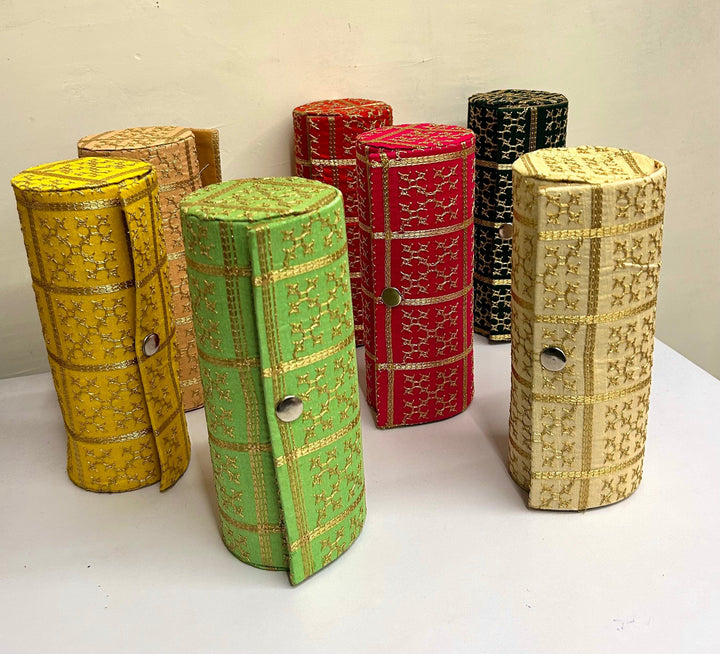 Gold embroidered inch size Chudi Bangles Box Bangle holder
