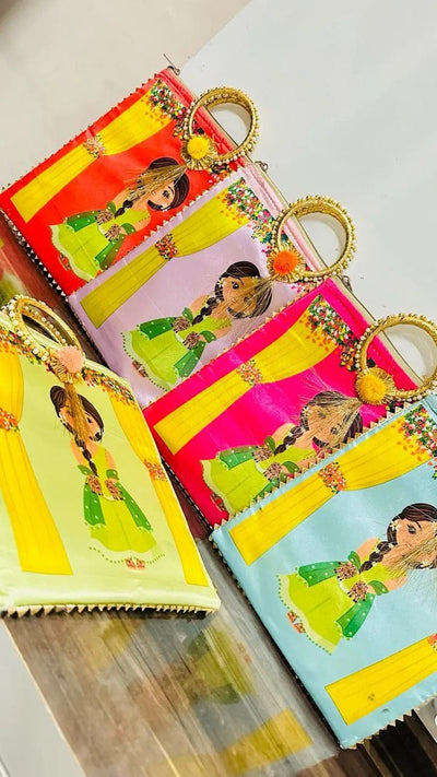 100 Rs each on buying 50 pcs / WhatsApp at 8619550223 to order 🏷️ gift hand bag Mehendi ceremony design hand bags for haldi mehendi sangeet wedding return gifts 🎁 / Pooja or festival ceremony favours (Copy)