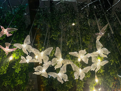 100 Rs each on buying 50 pcs / WhatsApp at 8619550223 to order 🏷️ led bird hanging LED Butterfly 🦋 Hanging String for Wedding Decoration / Electric Crystal Decorative Hangings for Event Props Decor , Ganesh Chaturthi mandap decoration