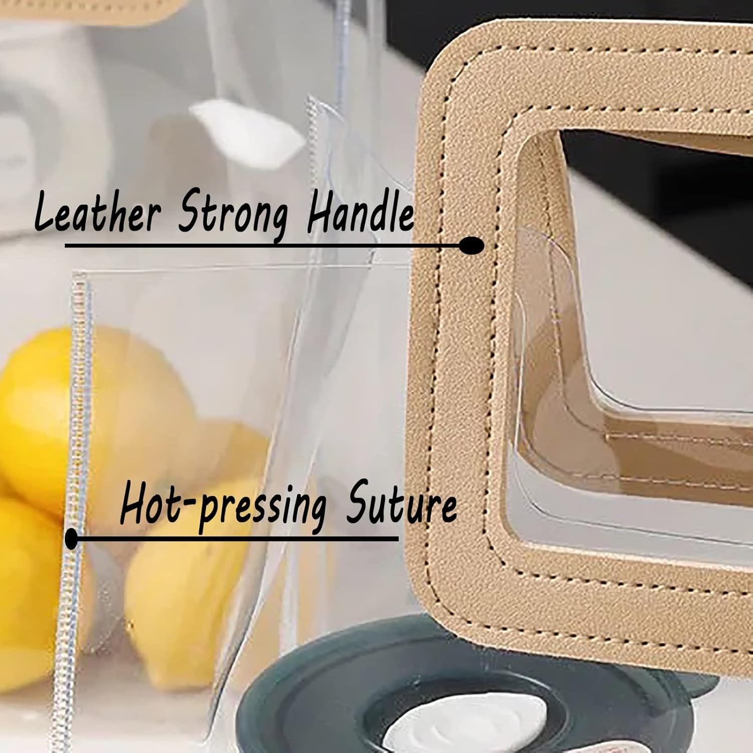 PVC Transparent Gifts bags with leather handle (Available in 4 sizes ...
