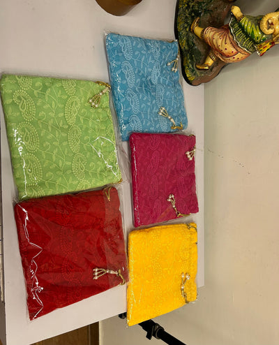 100 Rs each on buying 🏷 50+ qty | Call 📞 at 8619550223 Women's Potli Bag LAMANSH (Size - 8*8 inch) Chikankari Potli bags for women / lucknavi potli bags for favours in haldi Mehendi ceremony