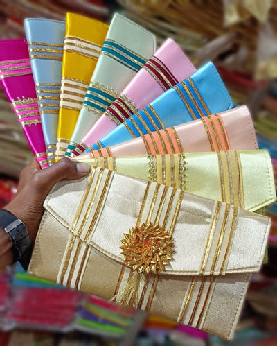 100 Rs each on buying 🏷in bulk | Call 📞 at 8619550223 Clutch LAMANSH Designer Gota Clutch Envelopes for wedding favors 🎁 & return gifting