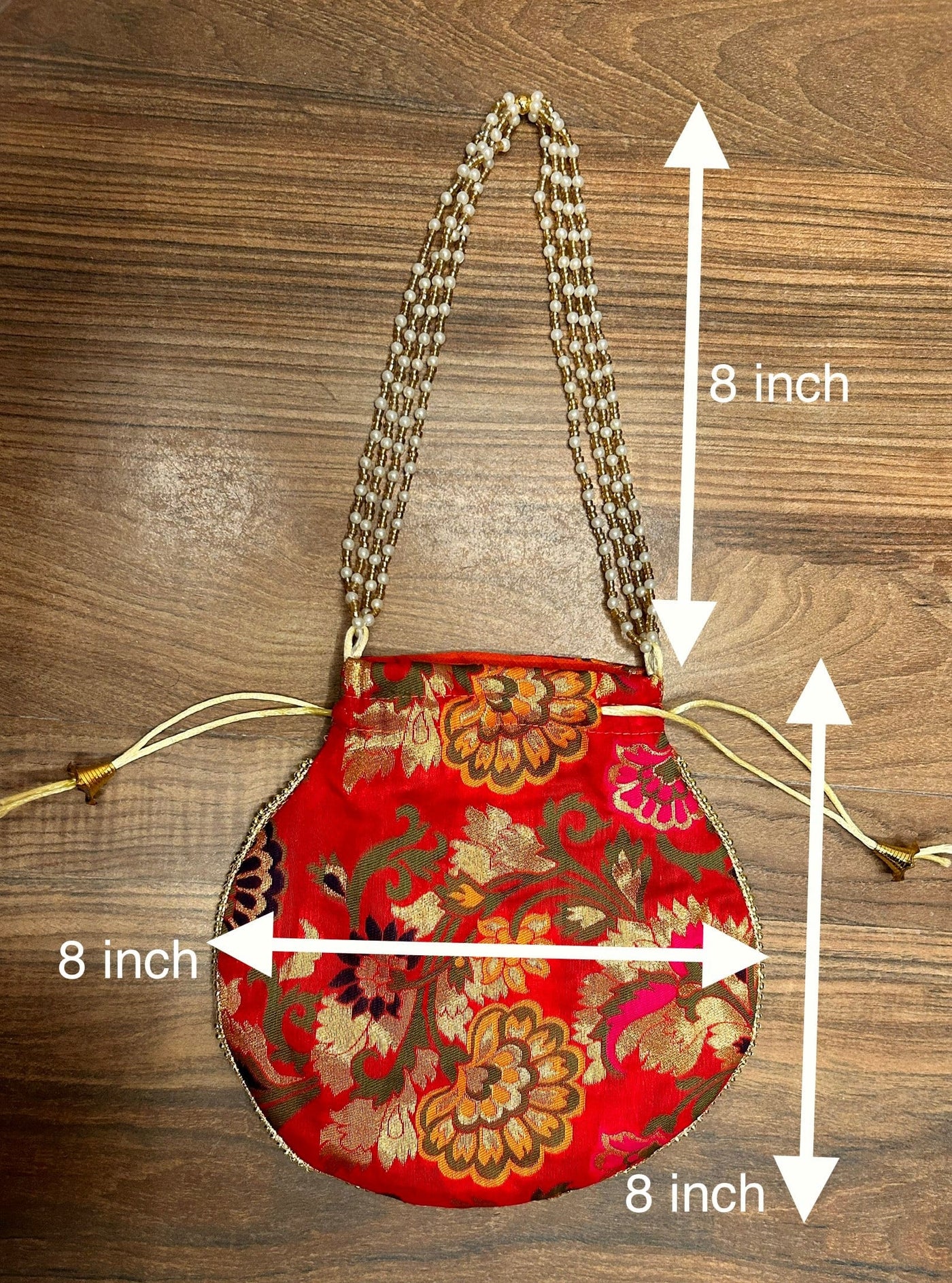 100 Rs each on buying 🏷in bulk | Call 📞 at 8619550223 Women's Potli Bag LAMANSH® (8*8 inch) Floral Banarasi print potli bags for gifting / Designer Potli bags for indian wedding favours