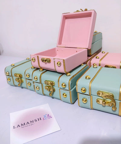 100 Rs each on Purchasing in bulk 📱at 8619550223 leatherite boxes LAMANSH 4*4*2.15 inch Mini Trunk Boxes for Birthday & Anniversary Return Gift 🎁 hampers & Wedding Favors