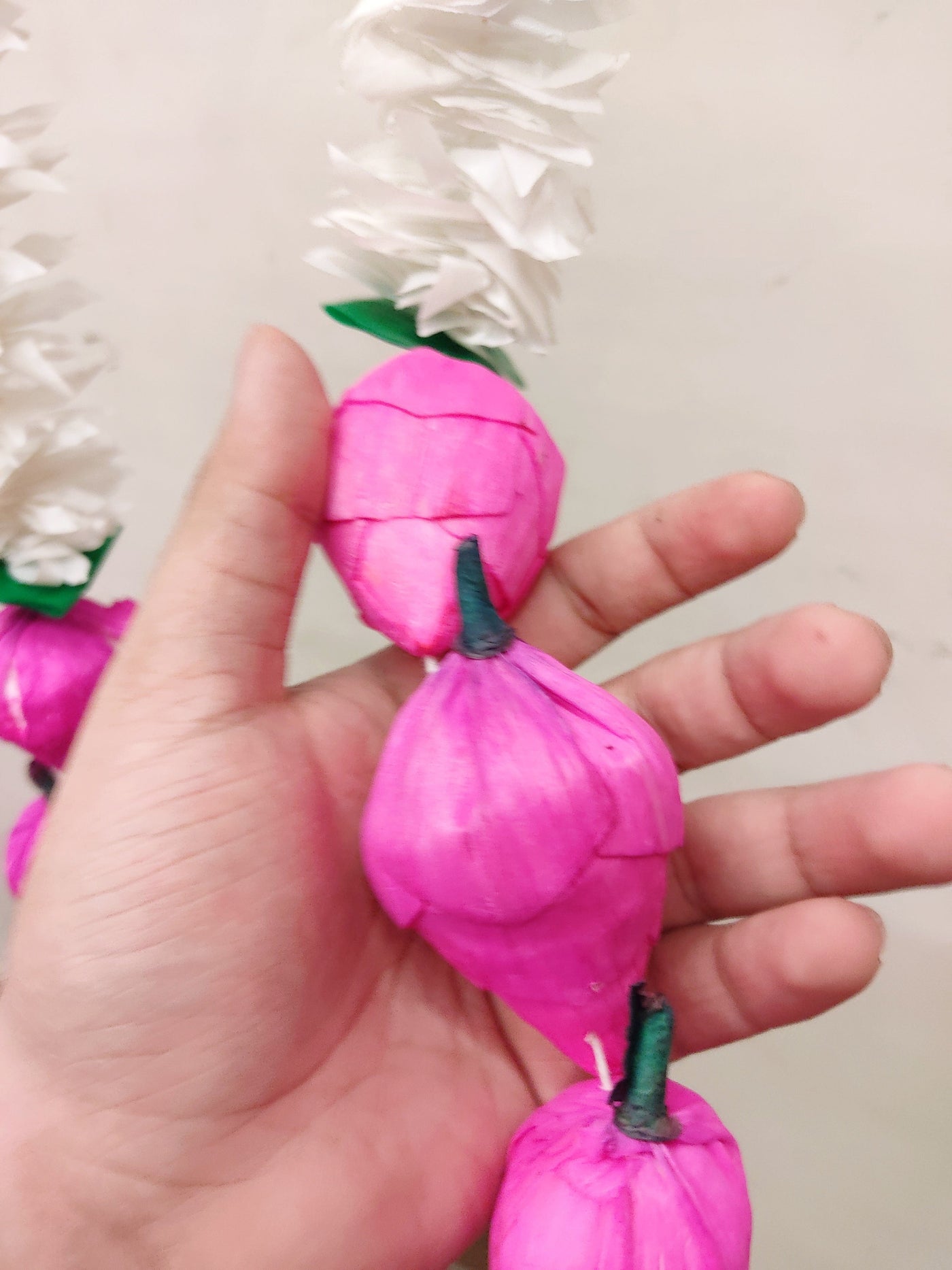 1000 Rs each packet of 10/pcs , on buying minimum 8 packets jasmine hangings 10 LAMANSH® 5 Feet Pink Lotus Buds Jasmine Wall Hangings for Festival decoration | Pooja & Mandir Decor Hangings (Pack of 10)