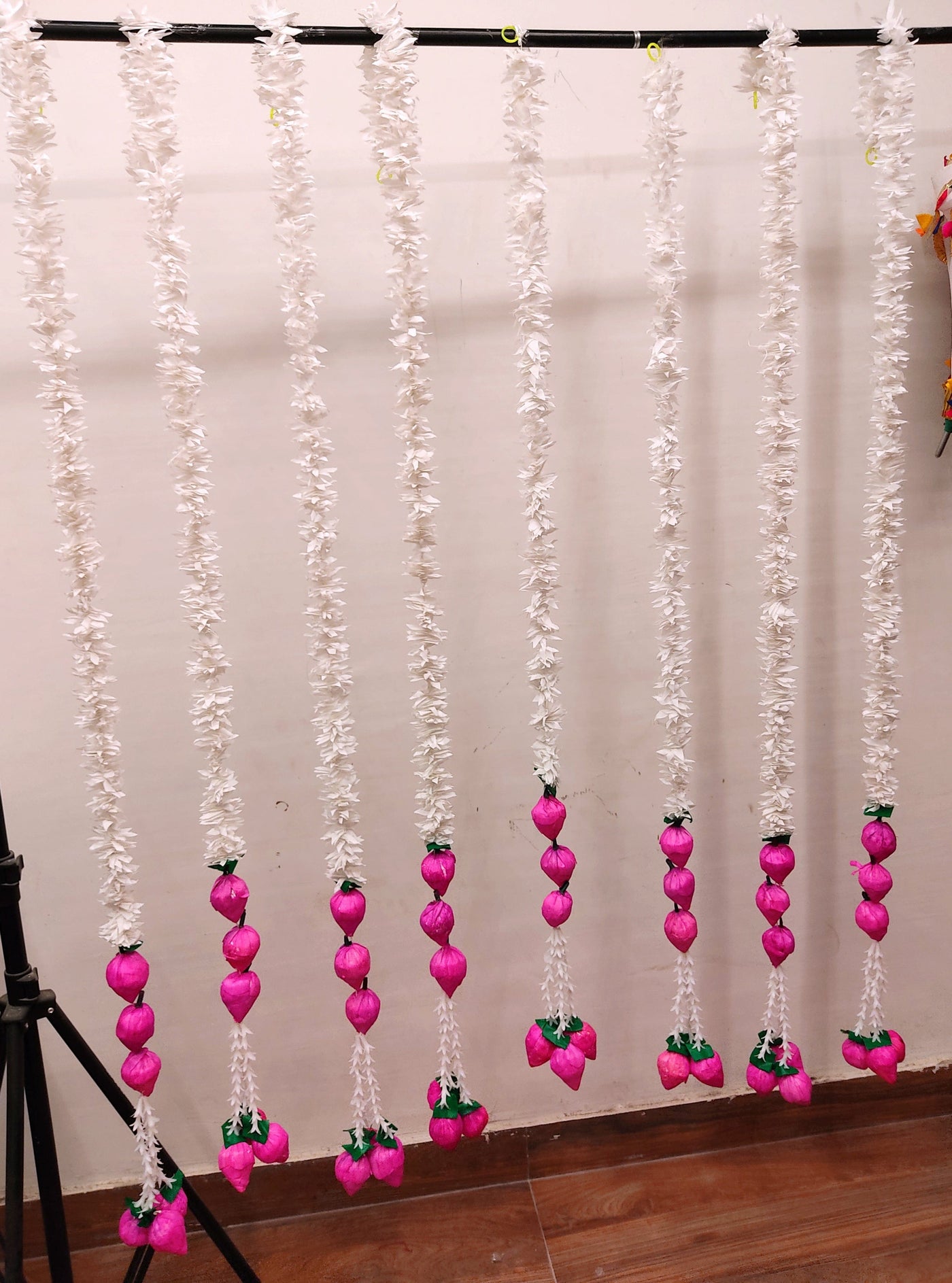 1000 Rs each packet of 10/pcs , on buying minimum 8 packets jasmine hangings 10 LAMANSH® 5 Feet Pink Lotus Buds Jasmine Wall Hangings for Festival decoration | Pooja & Mandir Decor Hangings (Pack of 10)