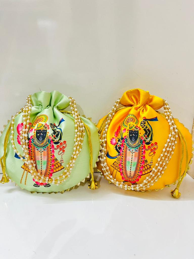 110 Rs each on buying 🏷in bulk | Call 📞 at 8619550223 Women's Potli Bag LAMANSH® 9*9 inch Potli bags for Pooja 🕉 Mangal Path ceremony | Tirupati Balaji Potli bags for Return Gifts 🎁